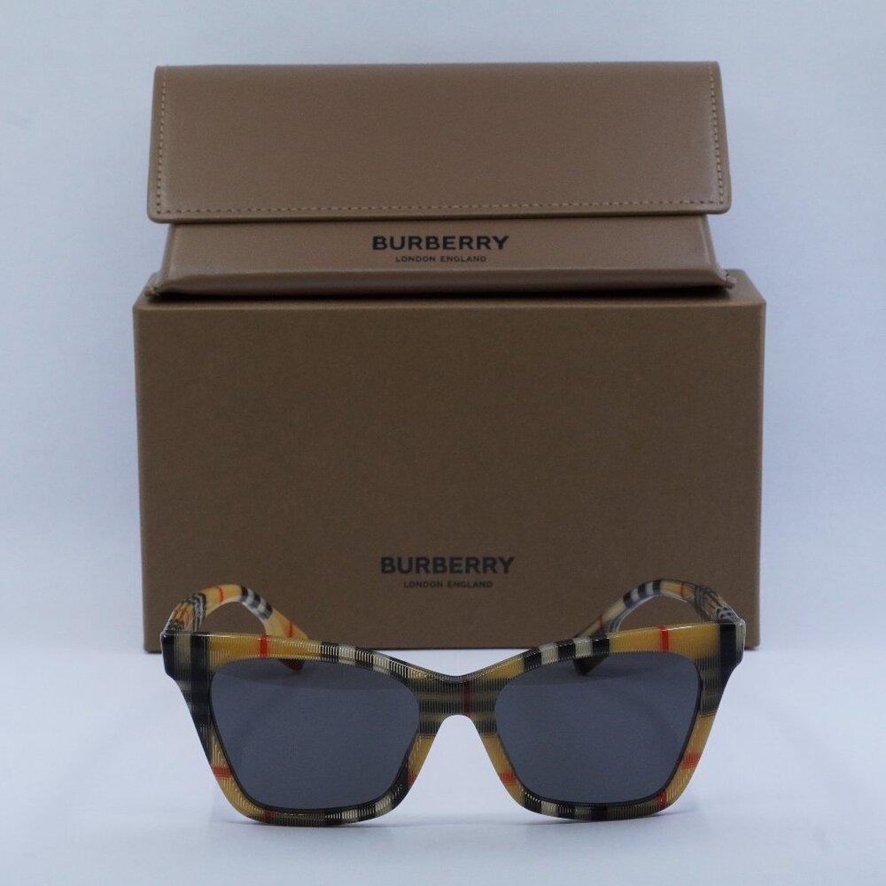Burberry BE4346 394487 Elsa Cat Eye Sunglasses - Vintage Check/Grey - Picture 4 of 10